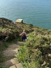 Heading down, almost certainly to head straight back up again!